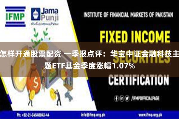怎样开通股票配资 一季报点评：华宝中证金融科技主题ETF基金季度涨幅1.07%